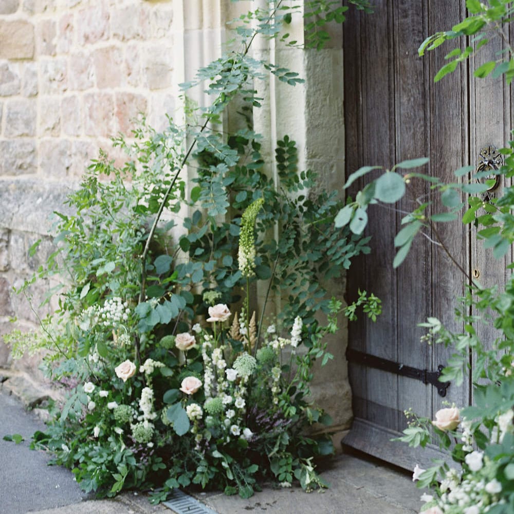 Church Wedding With Floral Arch // Image By Taylor And Porter