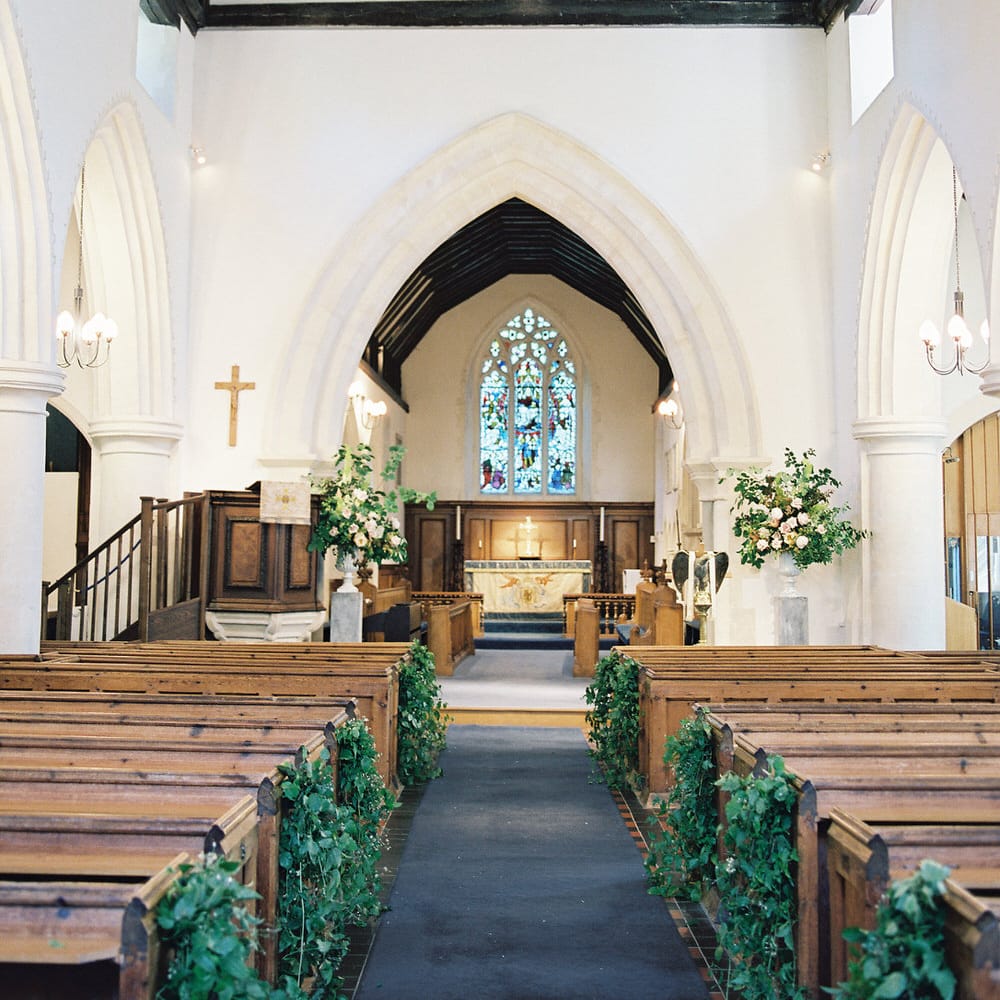 Church Wedding With Floral Arch // Image By Taylor And Porter