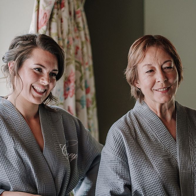 Personalised Getting Ready Robes | Wedding Morning Bridal Preparations | White and Silver English Country Garden At Home Marquee Wedding | Jason Mark Harris Photography