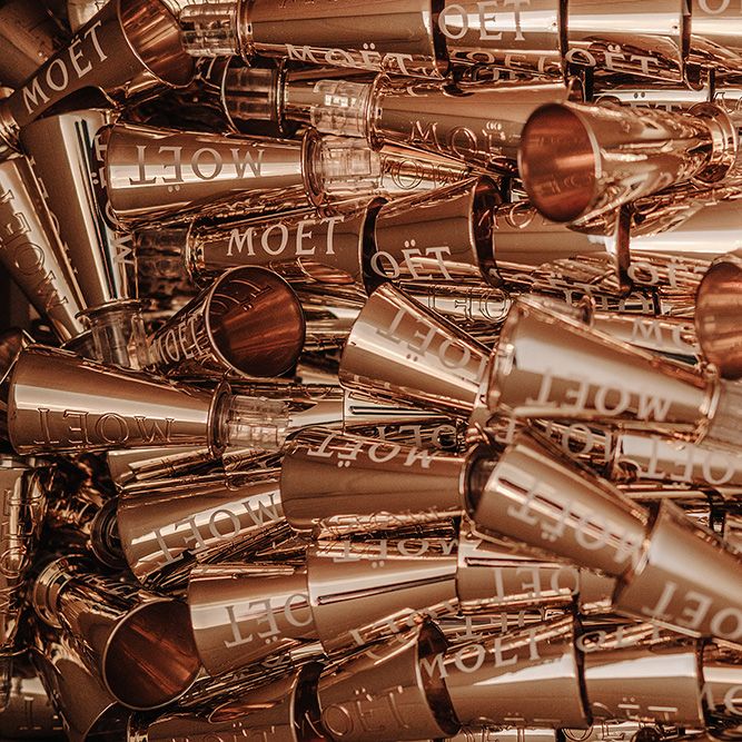 Moet Bottle Cups | White and Silver English Country Garden At Home Marquee Wedding | Jason Mark Harris Photography