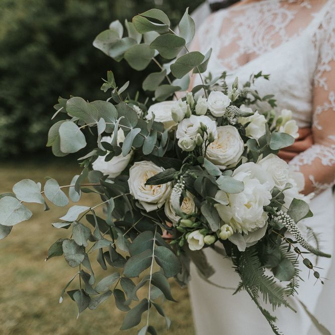 DIY Barn Wedding With Fairy Lights At The Great Barn Titchfield With Bride In Rolling In Roses Dress & Images From Joasis Photography
