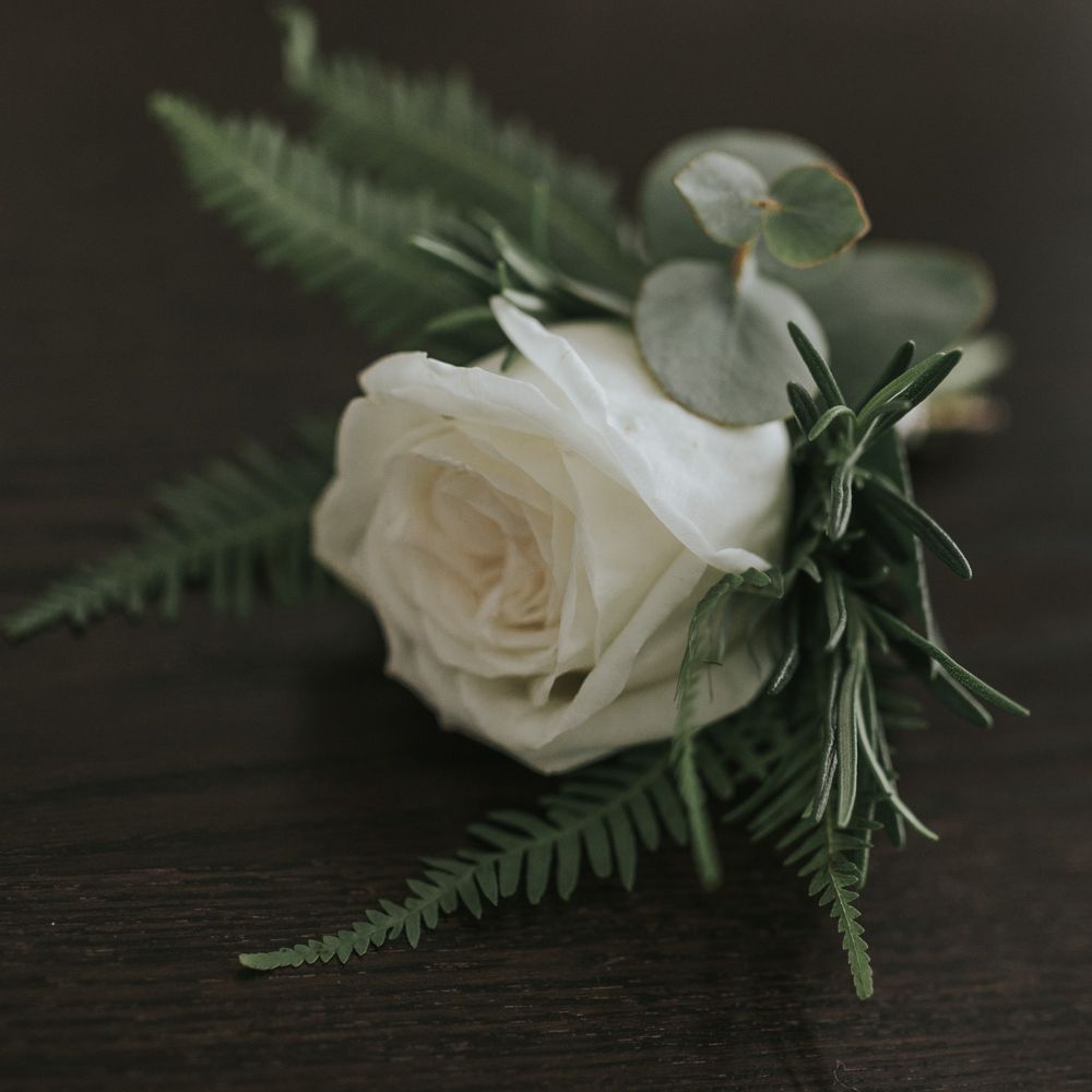 Buttonhole With White Rose