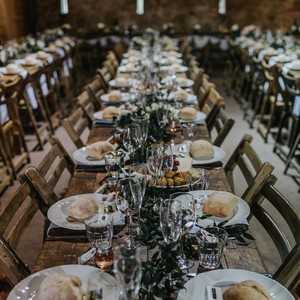 DIY Barn Wedding With Fairy Lights At The Great Barn Titchfield With Bride In Rolling In Roses Dress & Images From Joasis Photography