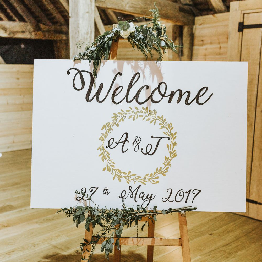DIY Barn Wedding With Fairy Lights At The Great Barn Titchfield With Bride In Rolling In Roses Dress & Images From Joasis Photography
