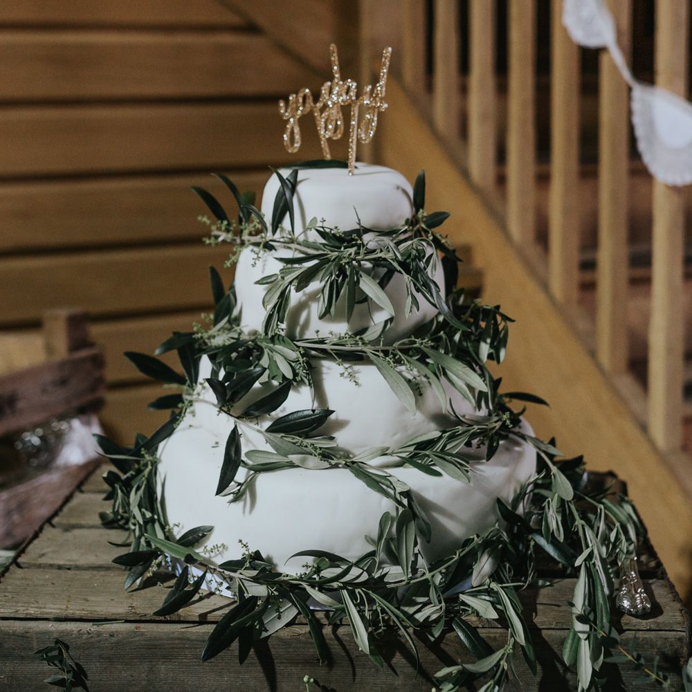DIY Barn Wedding With Fairy Lights At The Great Barn Titchfield With Bride In Rolling In Roses Dress & Images From Joasis Photography