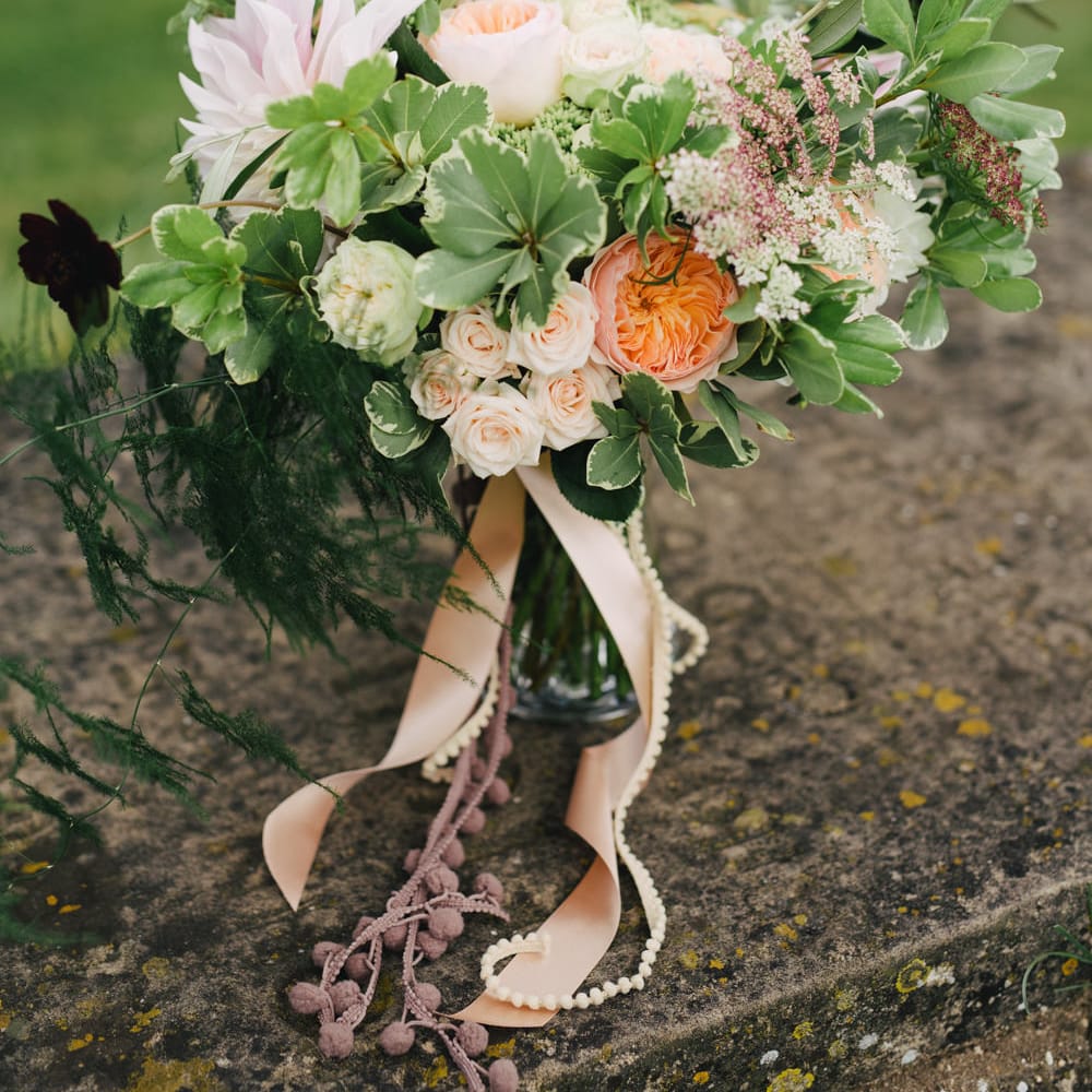 Organic Oversized Peach & Greenery Bouquet