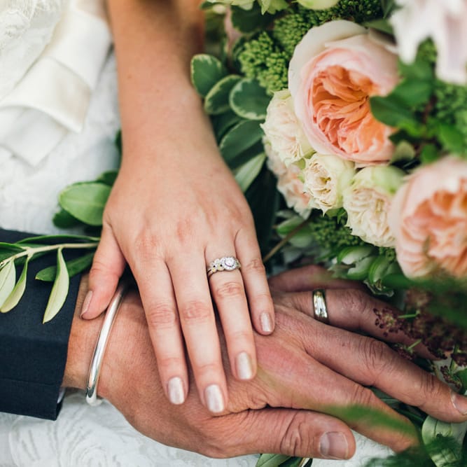 Custom Made Diamond Engagement Ring & Wedding Bands