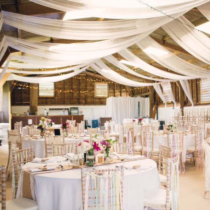 Draped Ceiling Wedding Reception