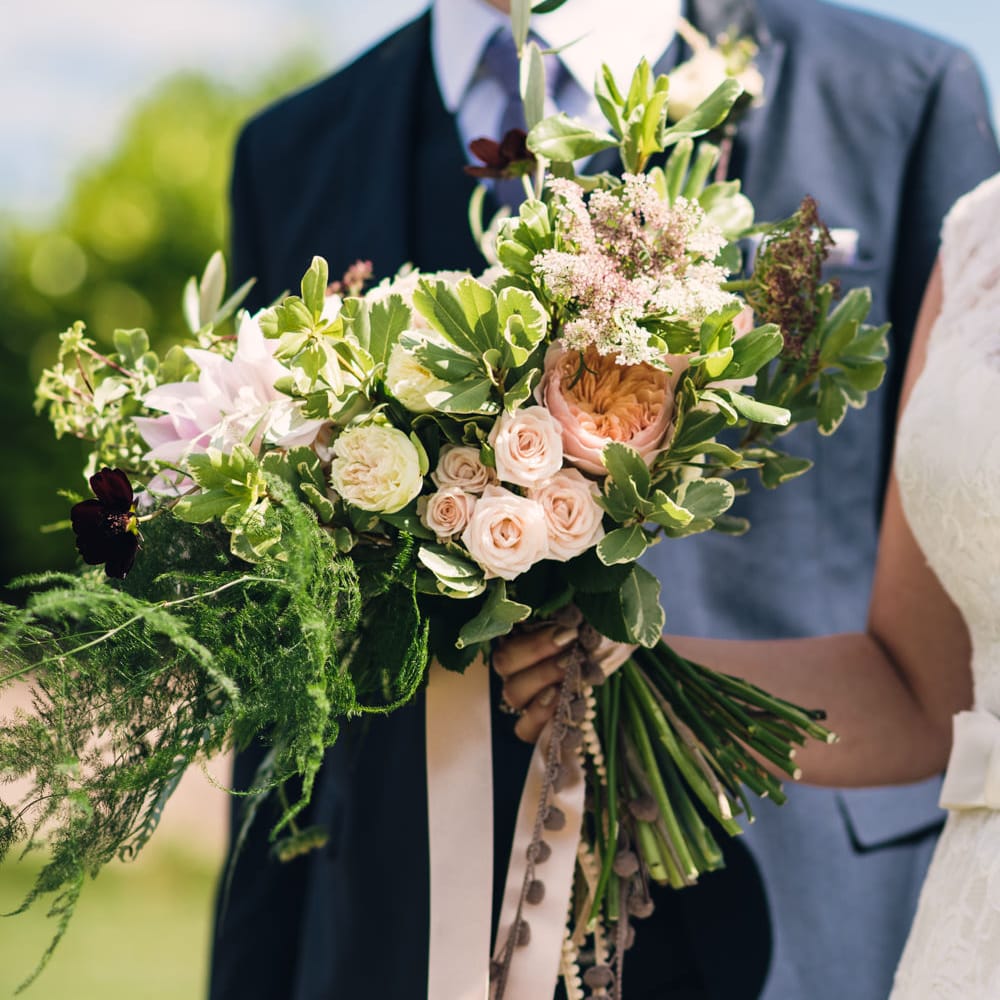 Organic Oversized Peach & Greenery Bouquet