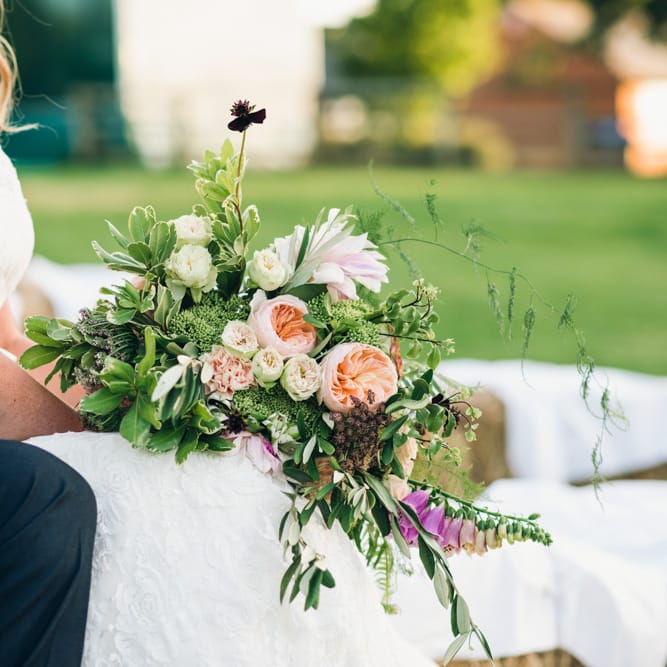 Organic Oversized Peach & Greenery Bouquet