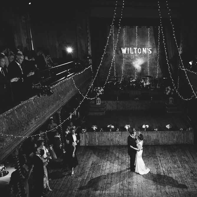 Wiltons Music Hall Wedding With Bride In Paloma Blanca And Bridesmaids In Sequinned Adrianna Papell Gowns Images By Jackson & Co Photography