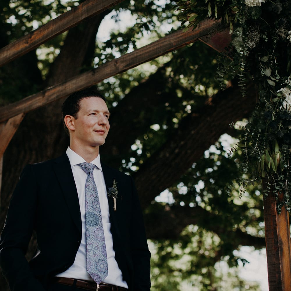 Groom in Armani Suit | Stylish Outdoor Wedding at The Oaks Estate, Greyton, South Africa | Fiona Clair Photography | Ebert Steyn Films