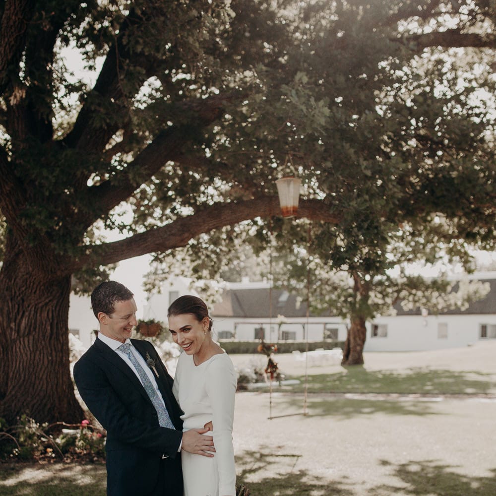 Bride in Houghton NYC Bridal Gown | Groom in Armani Suit | Stylish Outdoor Wedding at The Oaks Estate, Greyton, South Africa | Fiona Clair Photography | Ebert Steyn Films