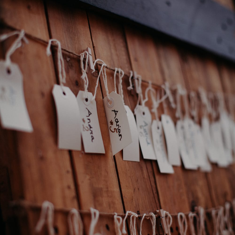 Tag Seating Chart | Stylish Outdoor Wedding at The Oaks Estate, Greyton, South Africa | Fiona Clair Photography | Ebert Steyn Films