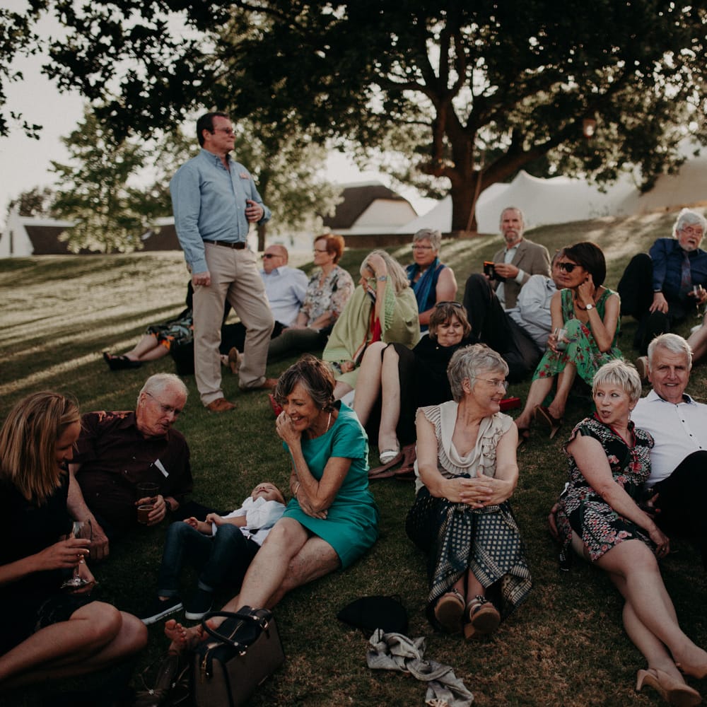 Wedding Guests | Stylish Outdoor Wedding at The Oaks Estate, Greyton, South Africa | Fiona Clair Photography | Ebert Steyn Films