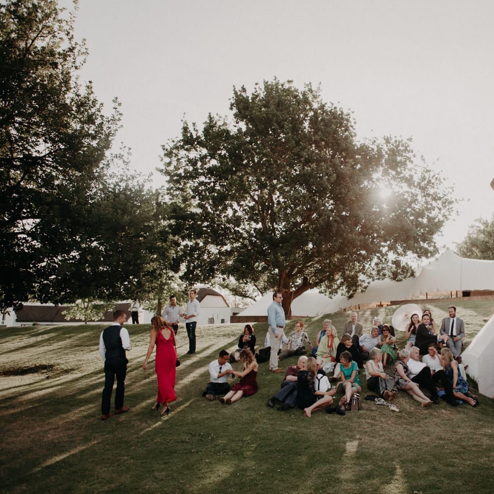 Wedding Guests | Stylish Outdoor Wedding at The Oaks Estate, Greyton, South Africa | Fiona Clair Photography | Ebert Steyn Films