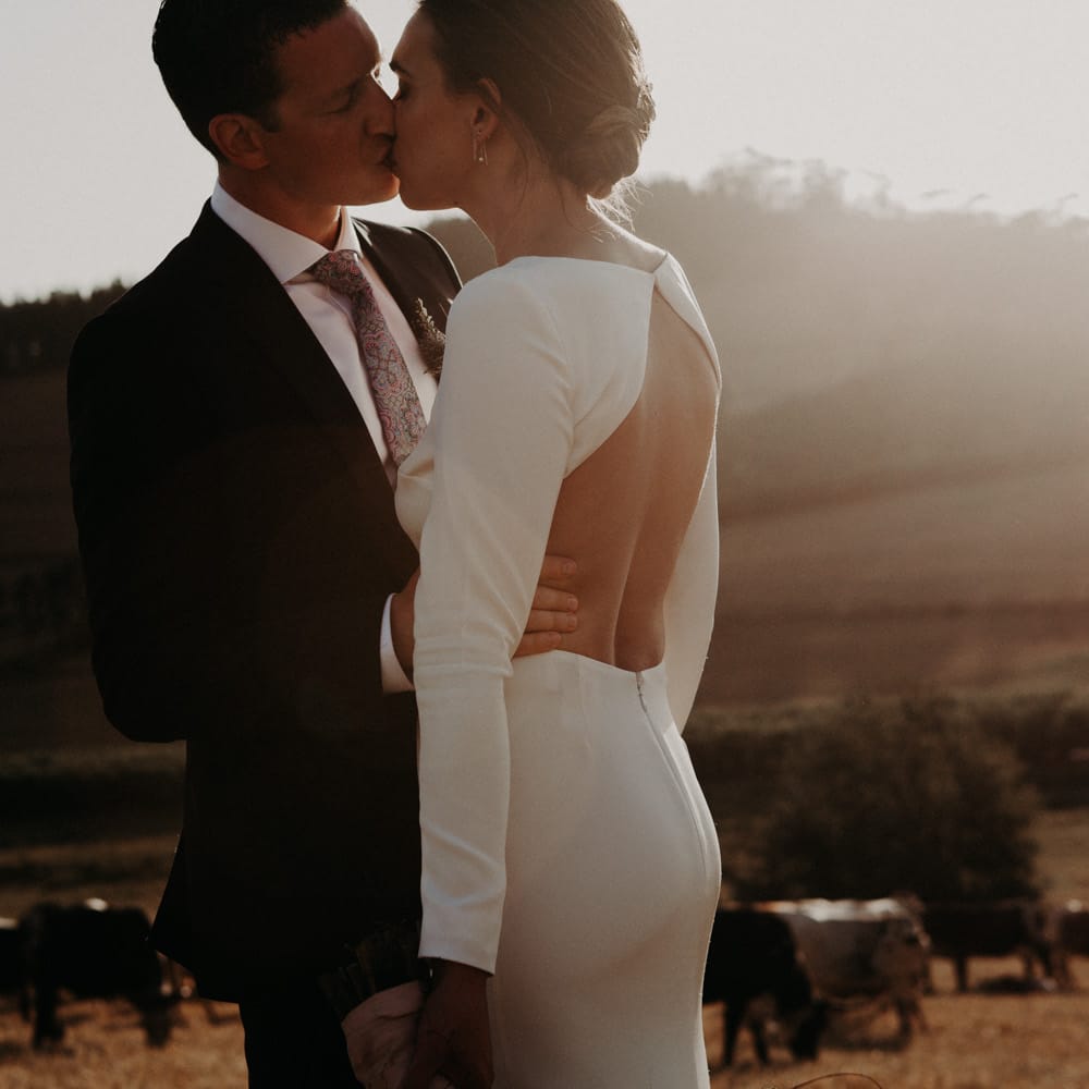 Bride in Houghton NYC Bridal Gown | Groom in Armani Suit | Stylish Outdoor Wedding at The Oaks Estate, Greyton, South Africa | Fiona Clair Photography | Ebert Steyn Films