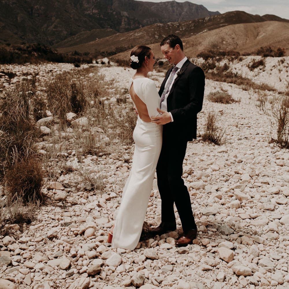 Bride in Houghton NYC Bridal Gown | Groom in Armani Suit | Stylish Outdoor Wedding at The Oaks Estate, Greyton, South Africa | Fiona Clair Photography | Ebert Steyn Films