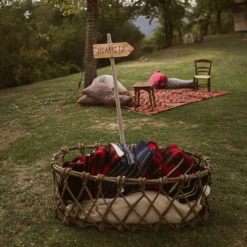Intimate Tuscan Wedding at WP Relais, Castiglione D'orcia, Siena | Outdoor Reception with Fairy Light Decor | Bride in Gown from Cargie Threads | The Springles Photography