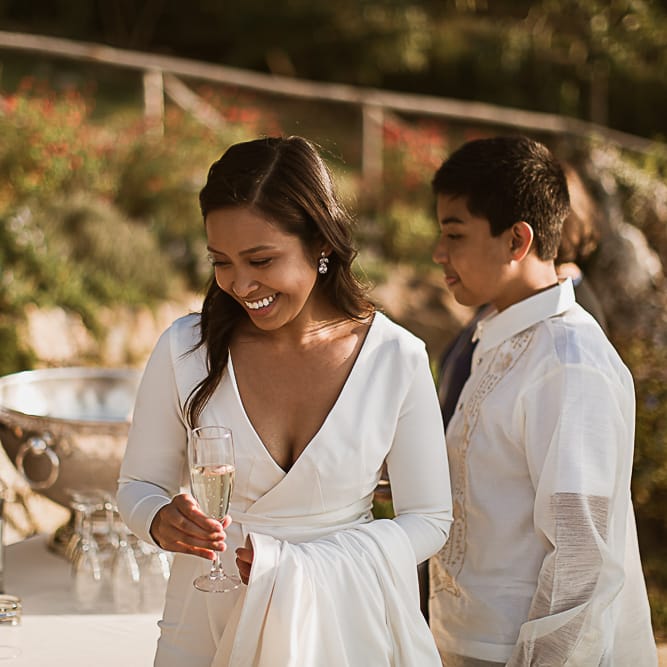 Intimate Tuscan Wedding at WP Relais, Castiglione D'orcia, Siena | Outdoor Reception with Fairy Light Decor | Bride in Gown from Cargie Threads | The Springles Photography