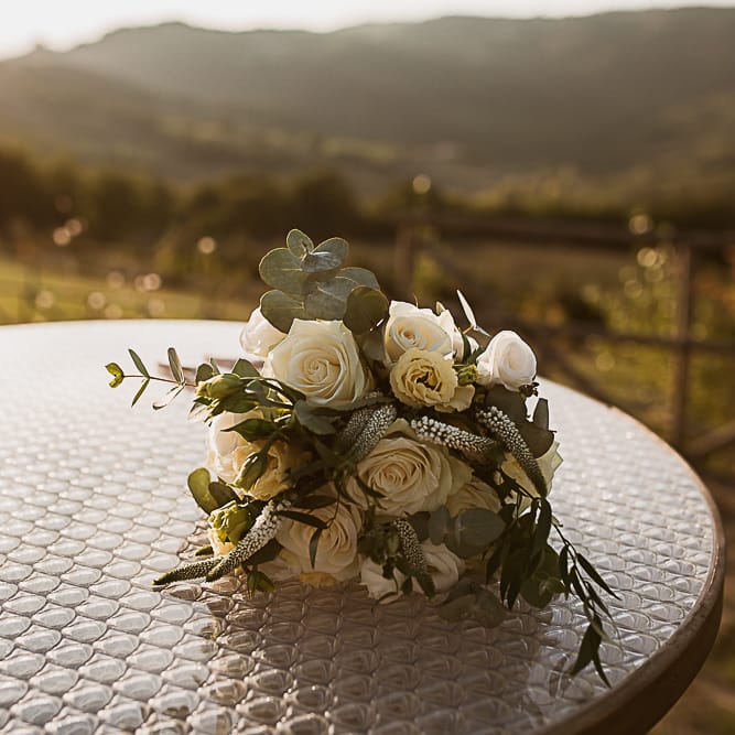 Intimate Tuscan Wedding at WP Relais, Castiglione D'orcia, Siena | Outdoor Reception with Fairy Light Decor | Bride in Gown from Cargie Threads | The Springles Photography