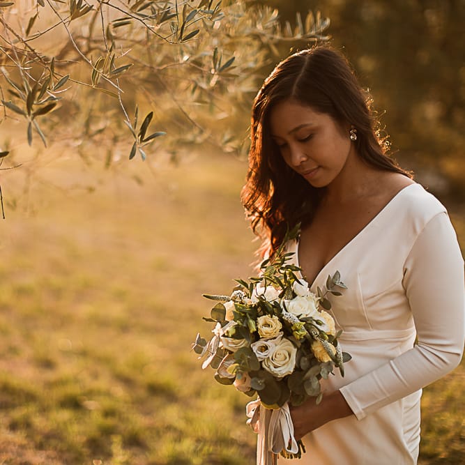 Intimate Tuscan Wedding at WP Relais, Castiglione D'orcia, Siena | Outdoor Reception with Fairy Light Decor | Bride in Gown from Cargie Threads | The Springles Photography