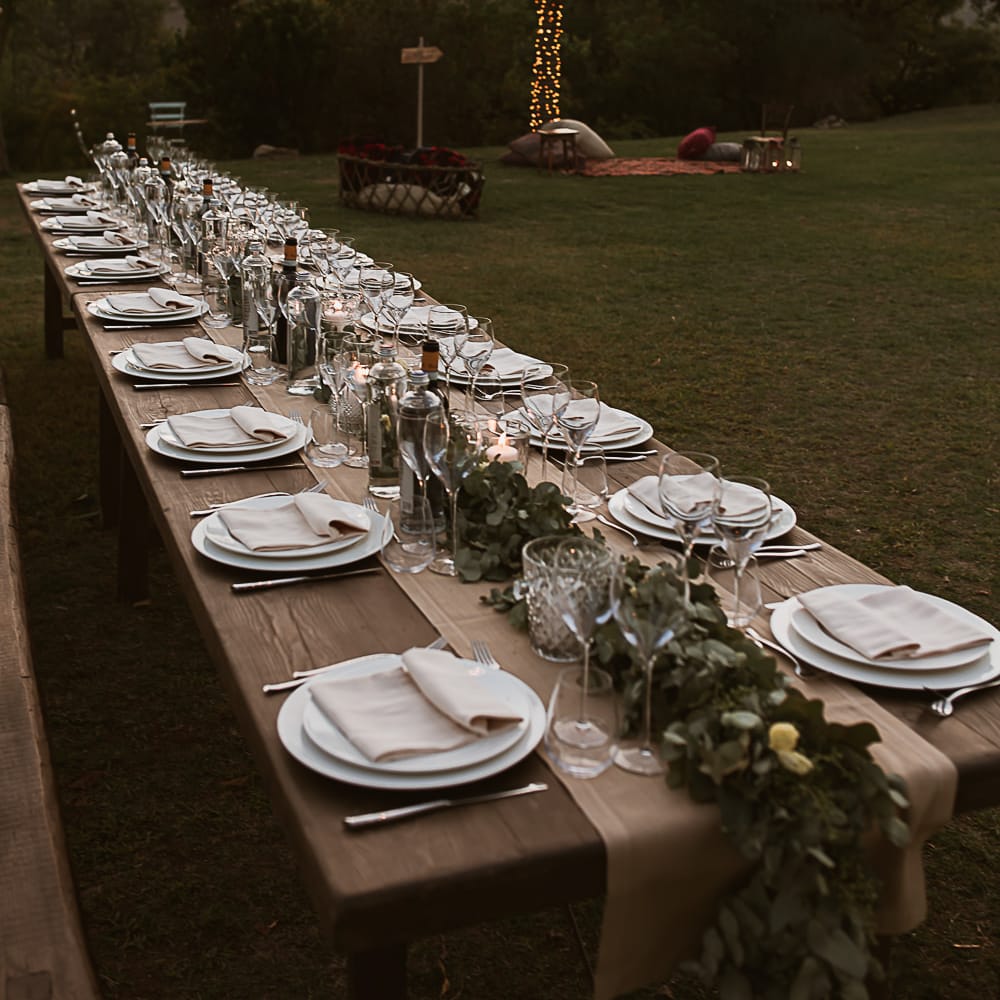 Intimate Tuscan Wedding at WP Relais, Castiglione D'orcia, Siena | Outdoor Reception with Fairy Light Decor | Bride in Gown from Cargie Threads | The Springles Photography