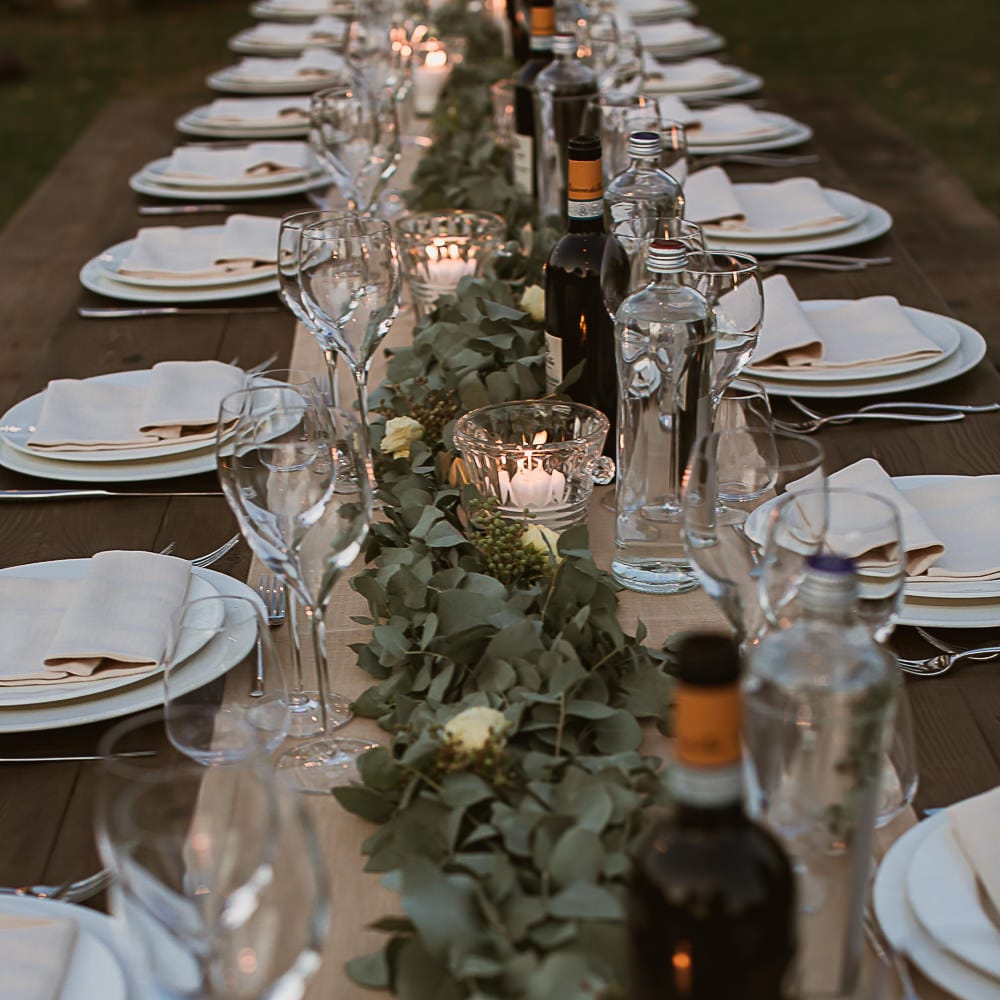 Intimate Tuscan Wedding at WP Relais, Castiglione D'orcia, Siena | Outdoor Reception with Fairy Light Decor | Bride in Gown from Cargie Threads | The Springles Photography