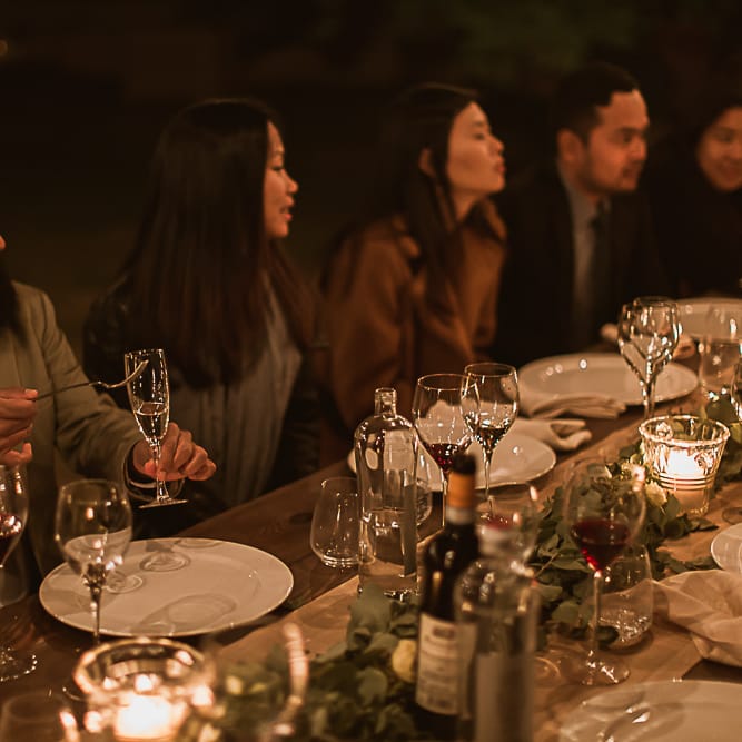 Intimate Tuscan Wedding at WP Relais, Castiglione D'orcia, Siena | Outdoor Reception with Fairy Light Decor | Bride in Gown from Cargie Threads | The Springles Photography