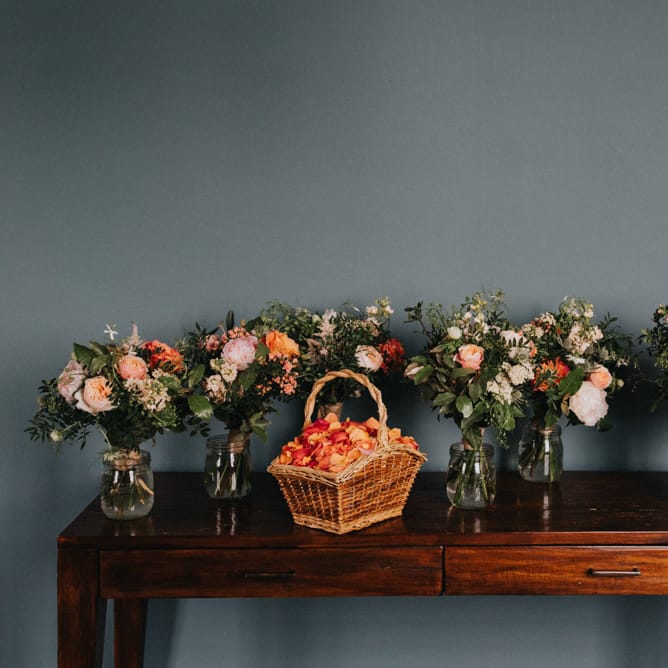 Organic Peach & Coral Bouquets