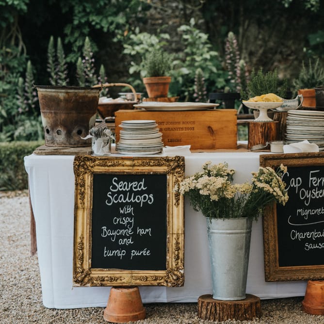 Rustic Canapes Set Up
