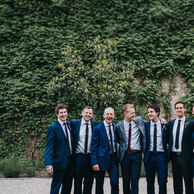 Groomsmen in Navy Suits from Reiss