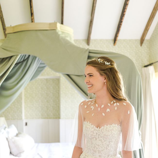 Bride in Mira Zwillinger Bridal Gown | Rustic Soho Farmhouse Ceremony with PapaKata Sperry Tent Greenery filled Reception | Marianne Taylor Photography | Will Warr Films