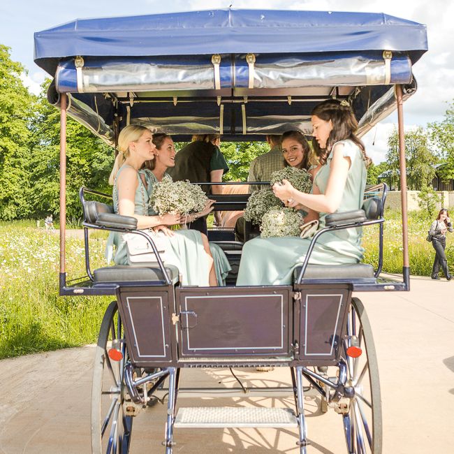 Horse and Carriage | Rustic Soho Farmhouse Ceremony with PapaKata Sperry Tent Greenery filled Reception | Marianne Taylor Photography | Will Warr Films