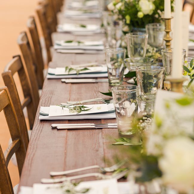 Greenery Tablescape | Rustic Soho Farmhouse Ceremony with PapaKata Sperry Tent Greenery filled Reception | Marianne Taylor Photography | Will Warr Films