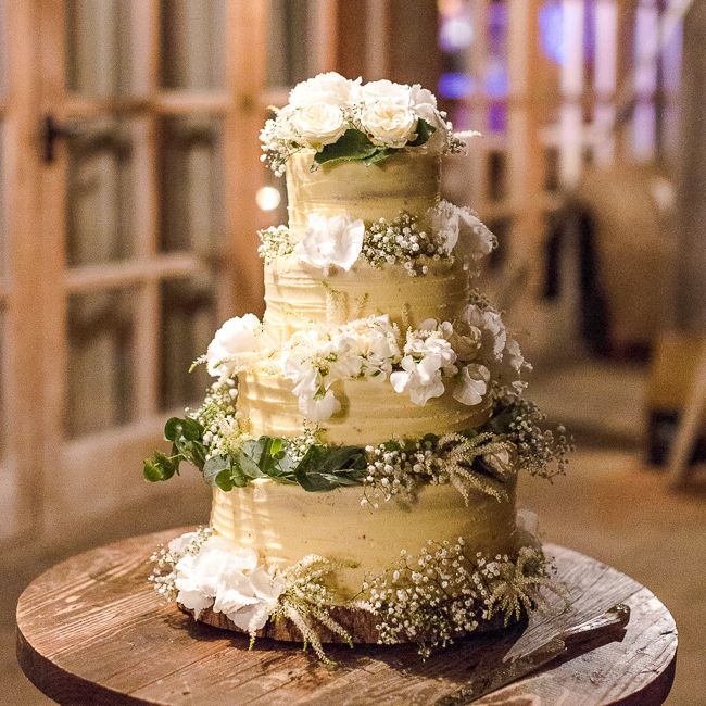 Buttercream Icing Wedding Cake | Rustic Soho Farmhouse Ceremony with PapaKata Sperry Tent Greenery filled Reception | Marianne Taylor Photography | Will Warr Films