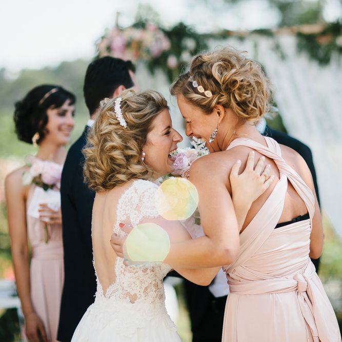 Bride & Bridesmaid Giggles