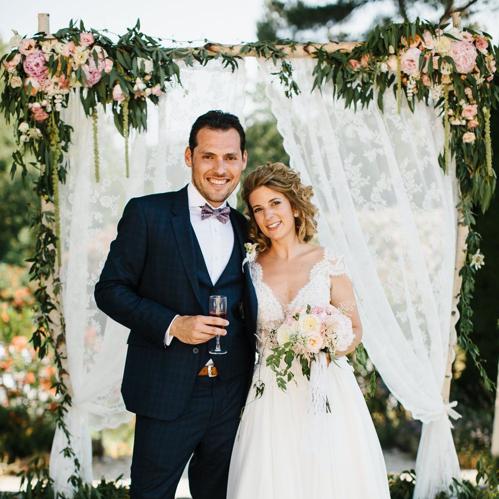 Bride & Groom Floral Arch