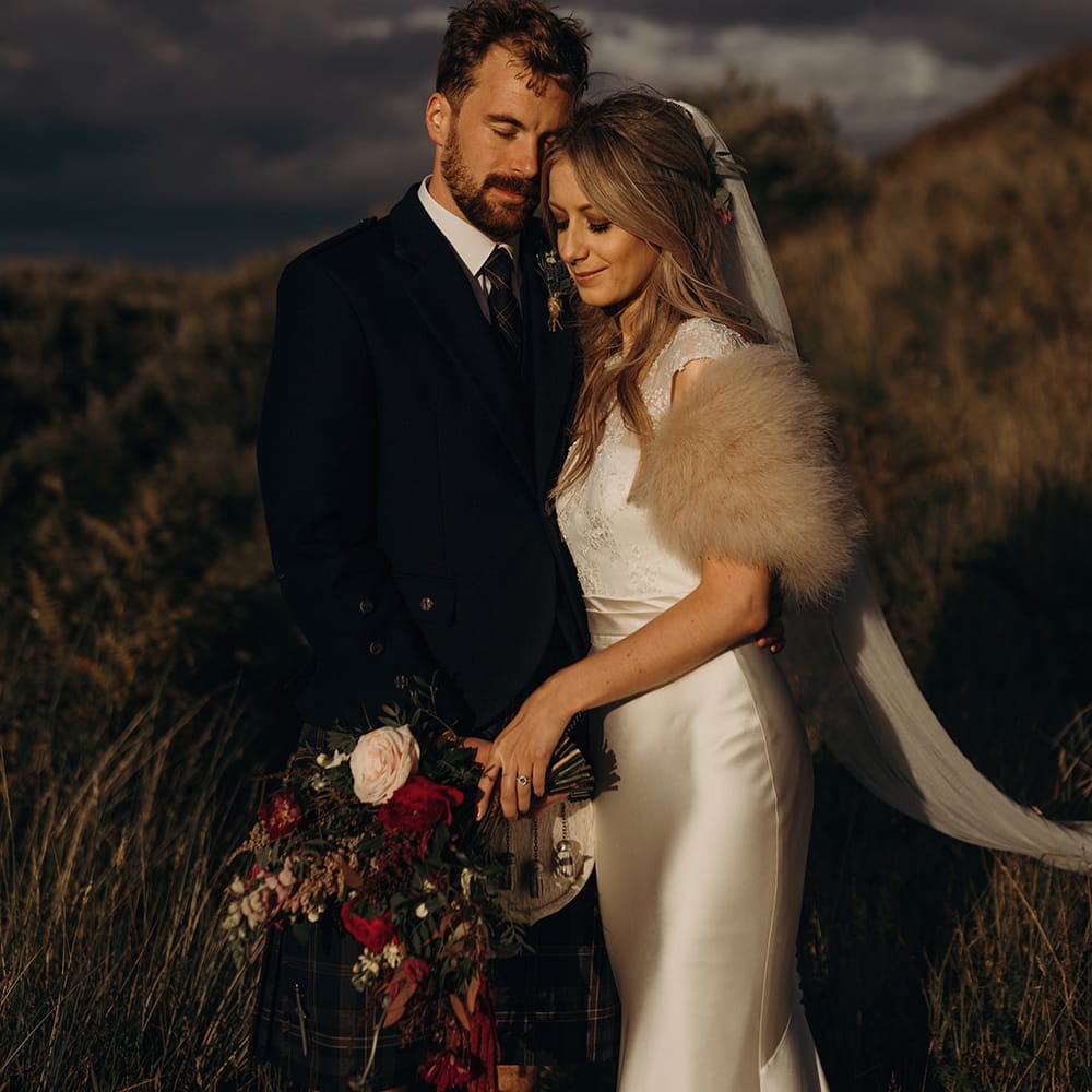 Outdoor Coastal Wedding at Ravensheugh Log Cabin in Scotland | Alpacas | MacGregor and MacDuff Kilts | Album Weddings Photography | Second Shooter Lovro Rozina