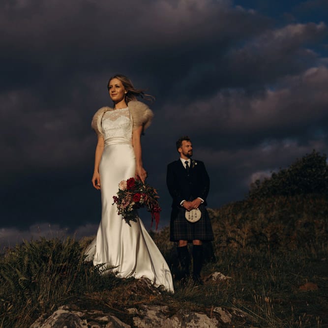 Outdoor Coastal Wedding at Ravensheugh Log Cabin in Scotland | Alpacas | MacGregor and MacDuff Kilts | Album Weddings Photography | Second Shooter Lovro Rozina