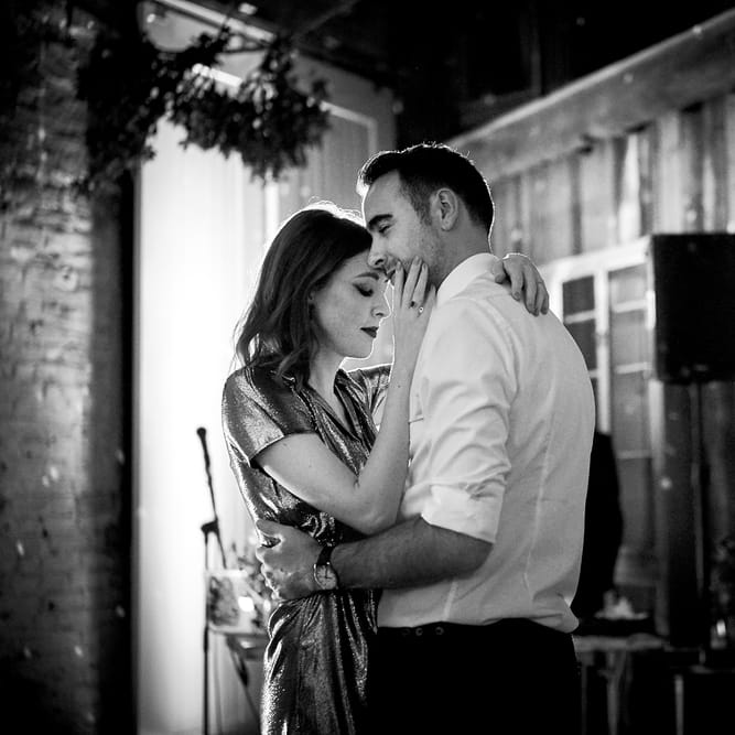 Bride In Metallic Dress For Reception // Relaxed Foodie Wedding At Brixton East Dita Rosted Events Worm London Floral Design