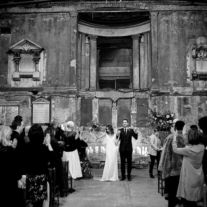 Wedding Ceremony At Asylum Chapel // Relaxed Foodie Wedding At Brixton East Dita Rosted Events Worm London Floral Design