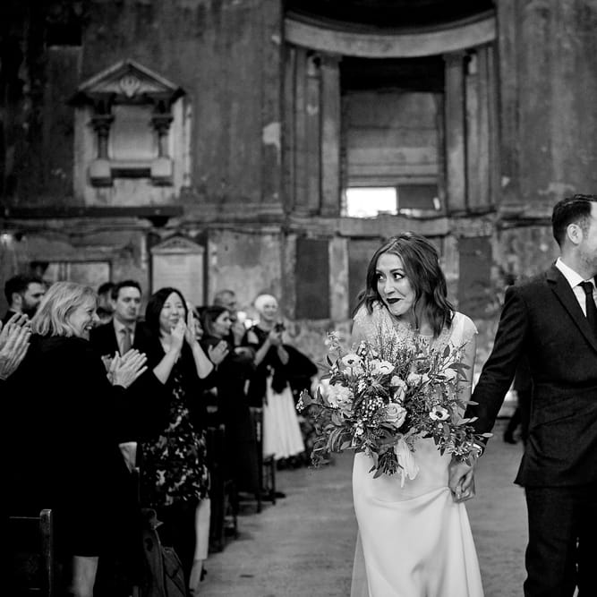 Wedding Ceremony At Asylum Chapel // Relaxed Foodie Wedding At Brixton East Dita Rosted Events Worm London Floral Design