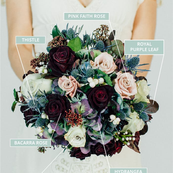 Structured Autumn & Fall Wedding Bouquet With Berry Tones