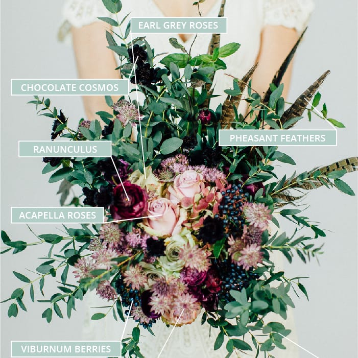 Loosely Arranged Oversized Autumn Fall Bouquet With Pheasant Feathers & Eucalyptus