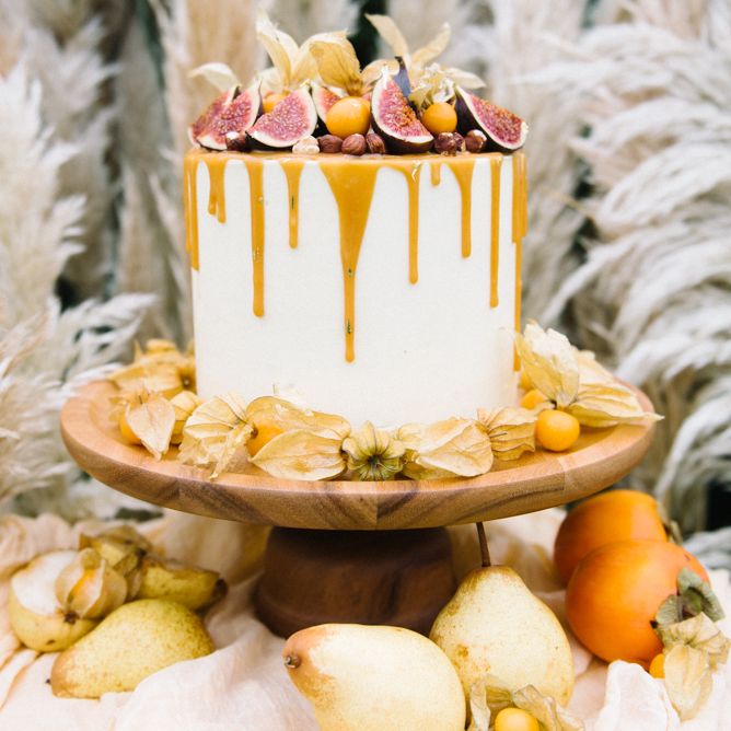 Salted Caramel Wedding Cake With Drip Icing