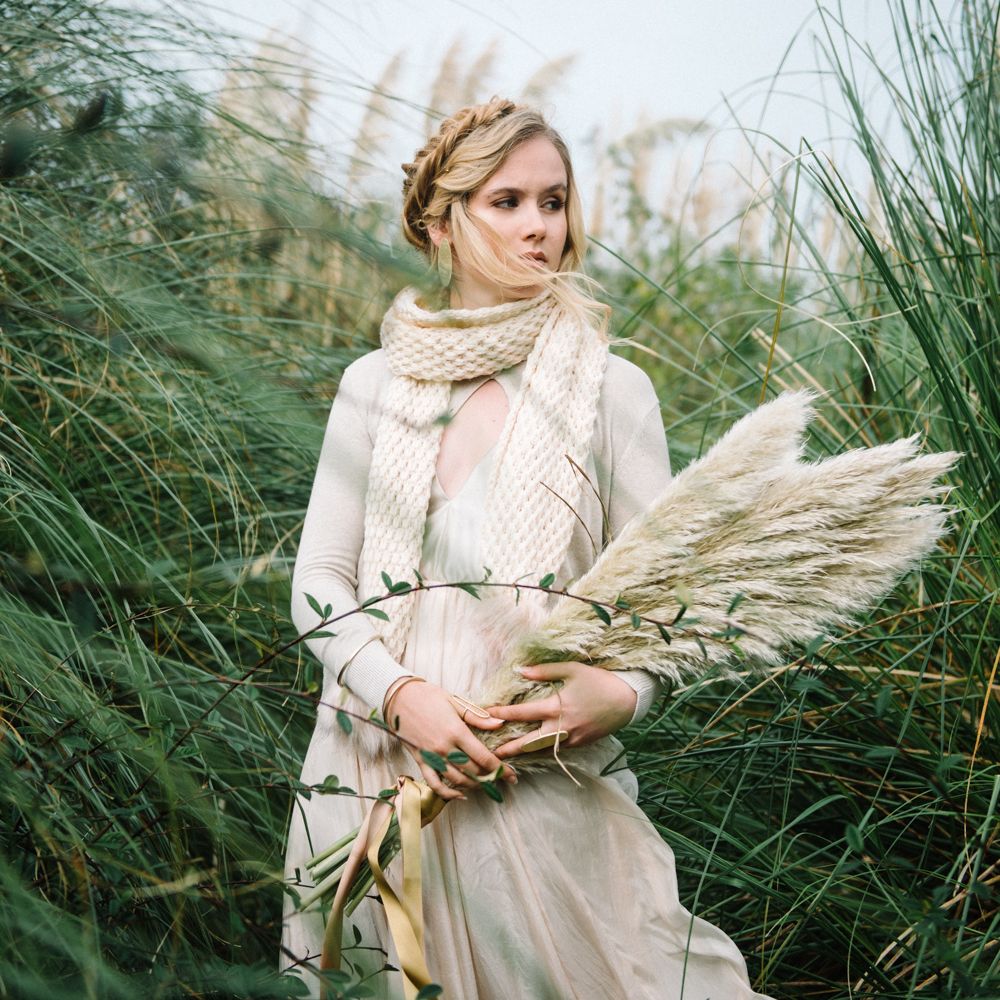 Autumnal Wedding Inspiration At The Coast With Pampas Grass Moon Gate & Drip Icing Cake With Images From Olivia Bossert Photography & Styling By The Artful Event Co