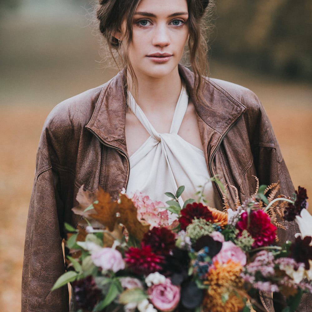 Bride in Leather Jacket