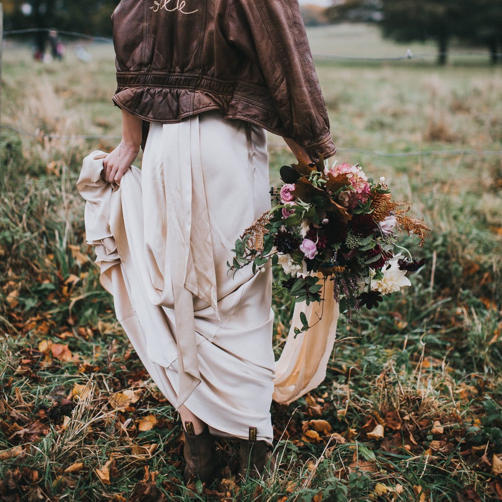 Bride in Leather Jacket