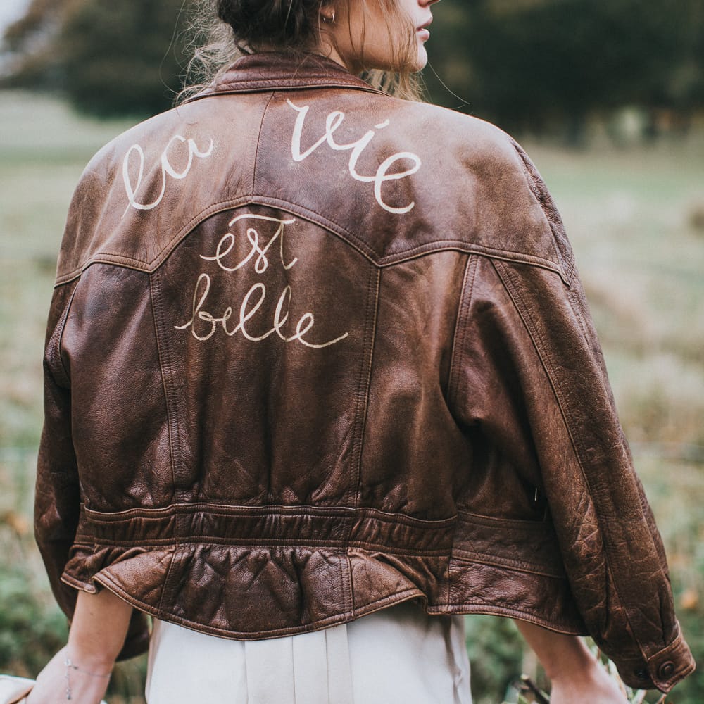 Bride in Leather Jacket